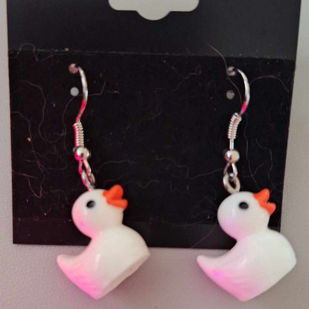 White Duck Earrings